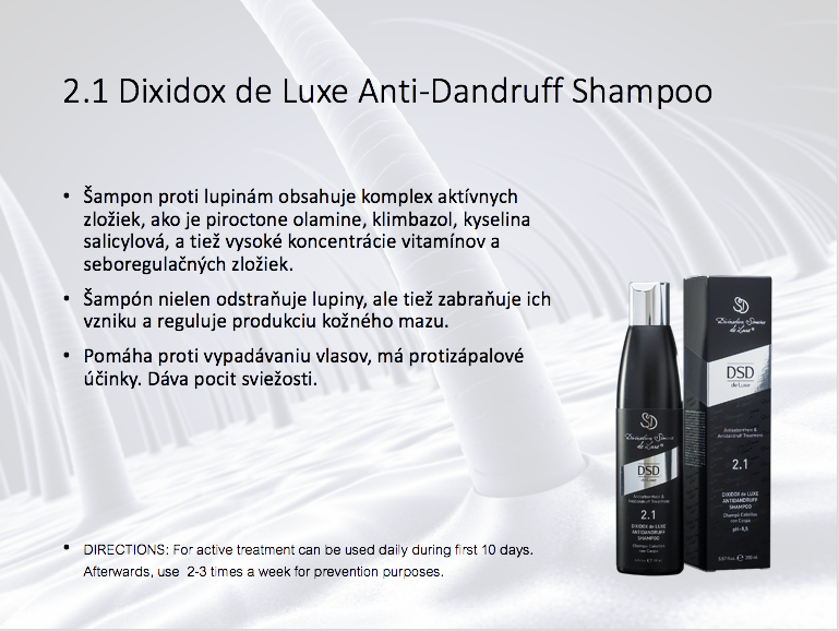 šampón proti lupinám so stimuláciou rastu